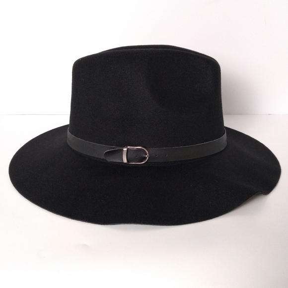 SOLD OUT Women's Black Floppy Brim Fedora Hat- NWT - Picture 3 of 11